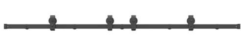 vidaXL Schiebetürbeschlag-Set 200 cm Stahl Schwarz