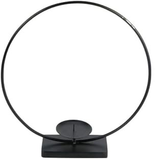 Kerzenhalter mit Ring auf Fuß, Metall