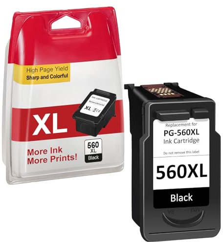 PG-560 XL Patronen Kompatibel für Canon Druckerpatronen 560 Original, PG-560XL Tinte Schwarz mit Hoher Reichweite -Drucken bis zu 750 Seiten, 560 XL für Pixma TS5350 TS5351 TS5352 TS5353 TS7450 TS7451