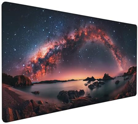 Schwarz Schreibtischunterlage SternenSky Mousepad Groß 1200 x 600 x 3 mm XXL Mauspad Wasserdicht rutschfest Gummibasis, für PC MacBook und Laptop Mousepad Gaming Zubehör für Büro Deko Aesthetic Z-662