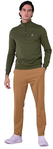 Enorsia Mens Slim Fit Jersey Trousers with Drawcord Elastic Waist Dual Pockets with Soft Cotton Fabric Comfortable & Stylish Casual Pants Perfect Mens Smart Trousers
