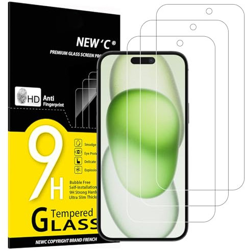 NEW'C 3 Stück [Upgrade-Version] für iPhone 16 Plus,iPhone 15 Pro Max,15 Plus für Panzerglas (6,7 Zoll), Frei von Kratzern, 9H Härte, HD Displayschutzfolie, Ultrabeständig folie