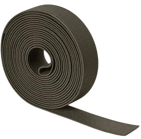 TA-VIGOR 25 mm breites Twill-Gummiband, 2,5 cm, 4 m, doppelseitig gewebte Gummibänder, Strick, flache Polyester-Spule, schweres Stretchband, Stricken zum Nähen, Basteln, Bund, Olivgrün