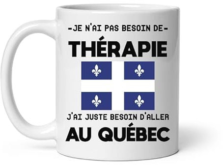 Mug Québec thérapie humour départ voyage vacances Tasse Québec