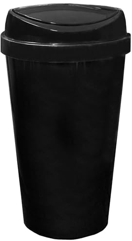 KetoBarrow 45L Large Recycling Bin for Kitchen with Touch Top Lid for Easy Waste Sorting, Durable Plastic Waste Bin for Kitchen, Office, Home & Commercial Use, Black