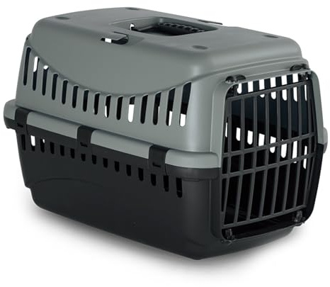 URBNLIVING Plastic Pet Carrier for Dogs & Cats - Durable & Lightweight Travel Crate with Secure Lock & Ventilation - Easy Clean Kennel for Puppies, Kittens & Small Pets - 2