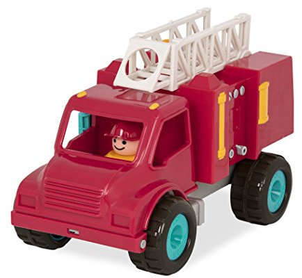 Battat Großes Feuerwehrauto LKW Sandkasten mit Figuren 31 cm – Sandspielzeug Kinder Spielzeug Fahrzeug für Mädchen und Jungen ab 18 Monaten (3 Teile)