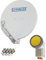 SCHWAIGER SAT-Anlage Aluminium Satelliten-Set Satellitenschüssel Quad LNB digital 8X F-Stecker 7mm SAT-Antenne Komplettset 75 x 80 cm (Hellgrau (RAL7035))