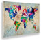 Giallobus - BILD - DRUCK AUF LEINWAND - WORLD MAP COLOR - FARBIGE WELTKARTE - 100 x 140 CM