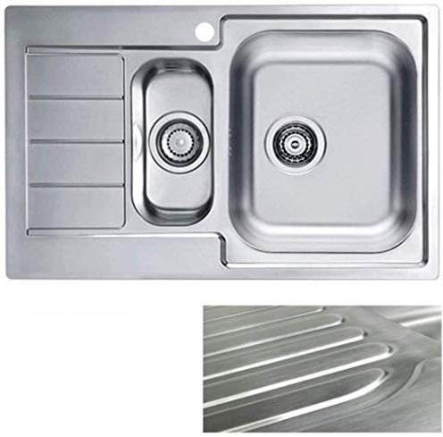 vbchome: fregadero con grifo agujero 790 X 500 Mm camping Cocina Fregadero – Satén estructura alveus Line 70 fregadero Acero Inoxidable Camping 1,5 Platillos desagüe, Plateado