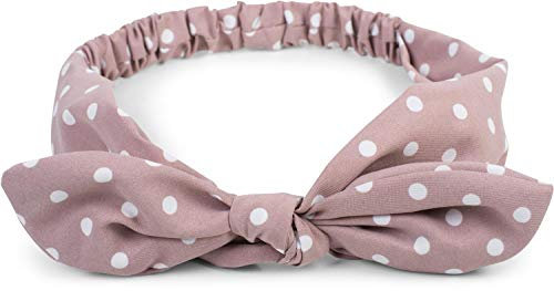 styleBREAKER Damen Haarband mit Punkte Muster, Schleife und Gummizug, Stirnband, Headband, Pinup, Rockabilly, Haarschmuck 04026036, Farbe:Altrose