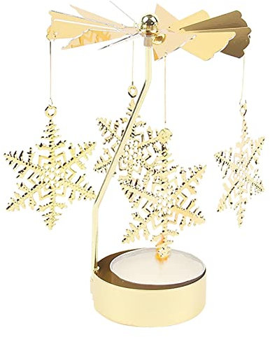 Luckxing Kerzenhalter Schwimmkerzen Teelichthalter Schneeflocken/Fairy/Jolly Cedar/Teelichthalter Teelicht, Rotierender Kerzenhalter Für Weihnachten Geburtstag Hochzeit Deko, Kerzen