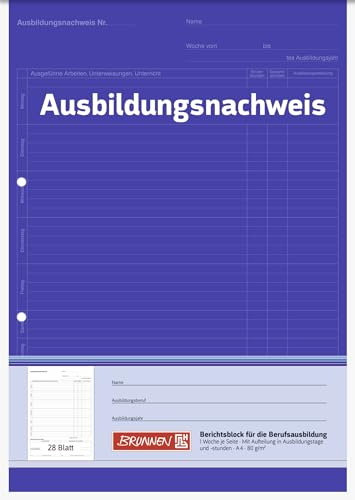 10X BRUNNEN Block A4 Ausbildungsnachweis 1S/1W