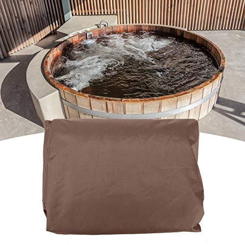 Fictory Spa Cover - Copertura da giardino impermeabile Copertura per vasca idromassaggio da esterno per vasca idromassaggio in poliestere nero 207 x 207 x 30 cm (caffè)