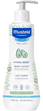 Mustela Hydra Bebe Body Lotion - Daily Moisturizing Baby Lotion with Natural Avocado, Jojoba & Sunflower Oil – 25.35 fl. oz.
