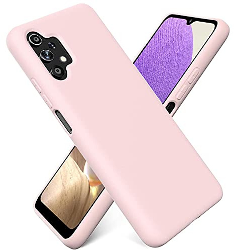CoolGadget Silikon Hülle für Samsung Galaxy A32 5G Mikrofaser Rosa | Qi fähig induktives Laden, farbige TPU Schutzhülle, erhöhter Kamera und Display Rahmen, matt und griffig
