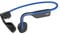 SHOKZ OpenMove Knochenschall Kopfhörer, Open-Ear Sport Bluetooth Ohrhörer mit Noise-Cancelling Mikrofon, IP55 wasserdichtes kabelloses Headset zum Laufen, 6 Stunden Spielzeit, mit Aufklebern, Blau