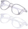 Outray 2 Pack Safety Glasses Anti Fog Stylish Round Clear Safety Goggles Protective Eyewear Blue Light Blocking Glasses for Women Men