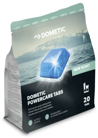 Dometi 20 und Pills PowerCare - Additif pour réservoir d'eaux noires, Sales, aide à la dissolution des déchets, blue tab, pour bateaux, caravanes, camping-cars, camping-cars.