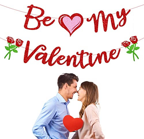 Be My Valentine Banner, Herz Girlande Banner, Valentinstag Dekoration, romantische Dekorationen, Valentinstag Antrag Dekorationen