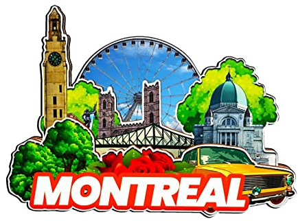 Montreal Kanada Magnet Kühlschrankmagnet Holz 3D Sehenswürdigkeiten Reise Sammlerstück Souvenirs Dekoration handgefertigt -1308