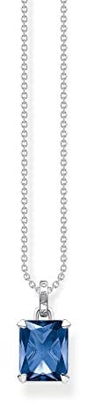 Thomas Sabo Damen Kette mit blauem Stein Silber, aus 925er Sterlingsilber in zeitlos-elegantem Design, Länge 45cm, KE1964-699-1-L45V