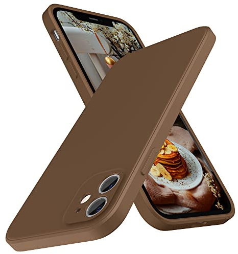 SURPHY Hülle Kompatibel mit iPhone 11 Hülle Silikon, Handyhülle iPhone 11 6,1 Zoll, Flache Kante Silikon Case für iPhone 11 6,1 Zoll Silikon Slim Dünn Protective Case Schutzhülle, Braun