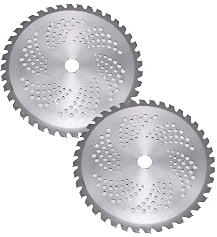 TopHomer 2 Packs Brush Cutter Blade 40T Chainsaw Tooth Brush Blade 10 Cutter Grass Trimmer Head for Weed Eater Garden Strimmer, Lawnmower, 1 Bore Dia