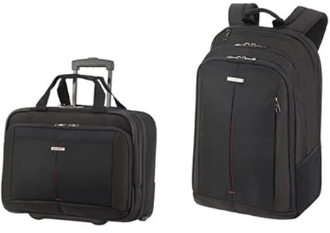 Samsonite Guardit 2.0-17,3 Pouces Sacoche Ordinateur Portable à roulettes, 46 cm & Guardit 2.0-17,3 Pouces Sac à Dos Ordinateur Portable, 48 cm, 27,5 L, Noir - 32 x 48 x 20,5 cm