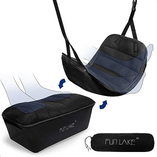 FunLake Coussin repose-pieds 2 en 1 pour avion – Hamac de voyage gonflable et coussin de pied rembourré pour un confort ultime en avion, accessoires de voyage, repose-pieds portable pour les vols