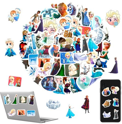 50 Stück ELSA Sticker Frozen Sticker ELSA Aufkleber Pack Deko für Auto Laptop Skateboard Fahrrad Moped Motorrad, Geeignet für Erwachsene Kinder