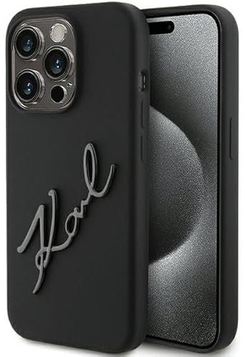KARL LAGERFELD KLHCP15XSKSBMCK Hülle für iPhone 15 Pro Max 6.7'' Schwarz hardcase Silicone Karl Script