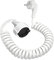 Schuko Verlängerungskabel, Schutzkontakt Verlängerung (230V/16 A), Spiralverlängerung dehnbar von 1.26m bis 8m Max, Spiral-Kabel mit Schutzkontaktwickelstecker & Schutzkontaktkupplung, weiß