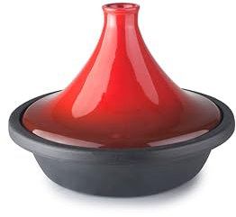 IBILI - Tajine H-Class 27 cm - Cuerpo de Hierro Fundido y Tapa Cerámica, Apto para induccion
