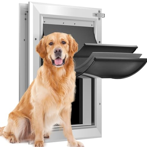 Petoasis Hundetür aus Aluminium, mittelgroß, für Außentür (großer Hund)