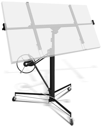 Joparri XXL Plattenheber für Rigipsplatten max 290cm Lastarmbreite und 70 kg Traglast,140-350cm Arbeitshöhe höhenverstellbar, Schwarz