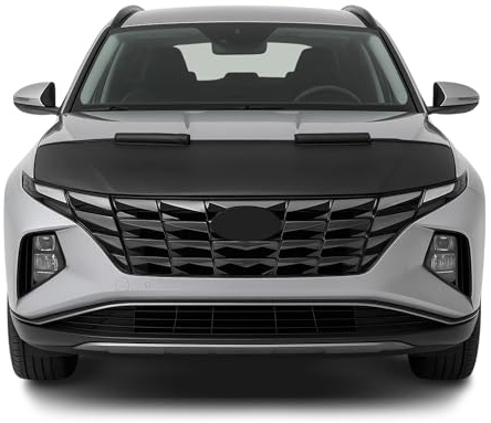 OMAC Haubenbra Halb für Hyundai Tucson 2021-2023 Pre-FL Vinyl Schwarz | Steinschlagschutz, fahrzeugspezifisches Design, Car Bonnet Bra