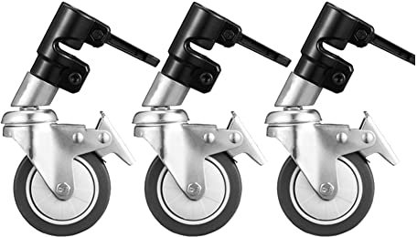 Sefdrert Juego de 3 ruedas giratorias para cámara, 25 mm de diámetro para fotografía, soporte de luz plegable, pata de trípode