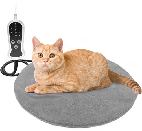 RC SLL Heating Pad, Electric Warming Cat Bed, Upgraded Adjustable Controller, Waterproof Kitten Heating Pad with Chew Resistant Steel Cord