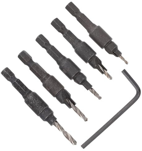 jojofuny 6pcs Hole Saw Bit Hexagon Screw Drill Wall Drill Bit Step Drill Bits Drill Bit Sharpener Stand Small for Wok Woodworking Tool Countersink Drill Bit Scaling Chisel High Speed Steel