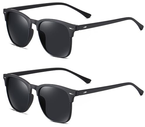 NIBOSI Sonnenbrille Polarisiert Herren Damen Eckig Pilotenbrille Retro Blaue Schwarz Orange UV400 Schutz Polarized Sunglasses Men Women fur Unisex Fahren Angeln Wander Reisen