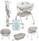 Ms Bubble + Reductor - Bañera Bebé Ergonómica con Patas y Cambiador Impermeable Acolchado con Cierre Compacto, Organizador, 4 Ruedas con Frenos.