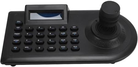 PTZ-Controller-Kamera-Controller-Tastatur, PTZ-Tastatur, Multifunktionssteuerung 32 DVR 256 Dome 3D-Joystick-Tastatur mit LCD-Bildschirm RS485 232-Schnittstelle (EU)