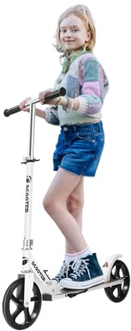 Hyiatyo Klappbarer Roller Kinder 10 Jahre und Erwachsene bis 100kg, Verstellbar und leicht, 20cm Räder höhenverstellbar Cityroller für Kinder und Erwachsene