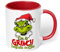 Lustige Kaffeetasse „I'm a Grinch before Coffee“ – witzige Grinch Figur Geschenkidee für Weihnachten - lustige Tasse - Keramik, ca. 330ml, Rot