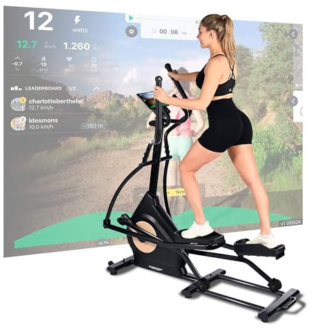 Christopeit Sport Ellipsentrainer Fit Wheel Pro - Magnet-Bremssystem, 32-stufiger Widerstand, LED Bluetooth