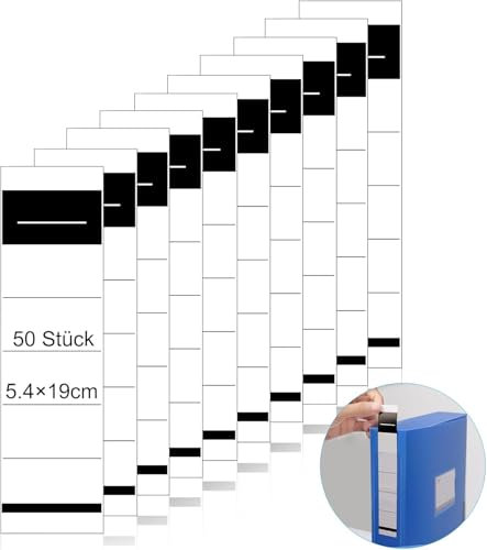 50 Piezas Lomos de Carpeta Autoadhesivos,5.4 x 19 cm Adhesivos Lomo Carpeta,Etiquetas para Archivadores,Etiquetas Lomo Carpeta Autoadhesivas,Etiquetas Autoadhesivas para Carpetas Locales Comerciales