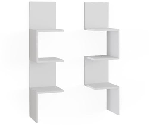 Vicco Eckregal Paolo, Bücherregal, Weiß, 28 x 116.4 cm 2er Set