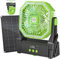 Cawevon 10000mAh Solar Fan,Camping Fan with 10W Solar Panel & Light,4 Speeds Portable Fan with LED Display,4 Timer,Hanging Hook & 180°Adjustable.Battery Operated Fan Rechargeable for Outdoor (Green)