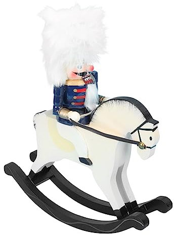 Zerodeko Schiaccianoci Soldato Cavallo Legno Decorazione Natalizia Tavolo Giardino Ornamento Statuetta